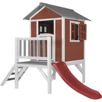 Axi Lodge XL Speelhuis Scandinavisch Rood - Rode Glijbaan