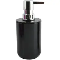 Spirella MSV Zeeppompje/dispenser Porto - PS kunststof - zwart - 7 x 16 cm - 260 ml - Zeeppompjes