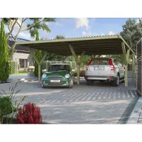 Weka Carport-duo 612 Met Pvc Dak 594x606cm