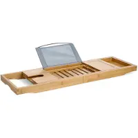 Zeller Present Douchebak, Tablette de bain en bambou uitschuifbaar 70-105x22x15,5 cm (5 x 23 x 71 cm)