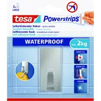 TESA Powerstrips Waterproof Haken L Metaal Rechthoekig
