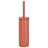 Spirella Luxe Toiletborstel in houder Cannes - terracotta - metaal - 40 x 9 cm - met binnenbak - Toiletborstels