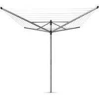 Brabantia Lift-O-Matic Droogmolen - 50 m - met Metalen Grondanker en Beschermhoes - Metallic Grey