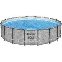 Bestway - Steel Pro MAX - Opzetzwembad inclusief filterpomp - 549x122 cm - Steenprint - Rond
