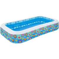 Bestway Aquarium Rectangular Inflatable Pool 305x183x56 Cm Blauw 1161L