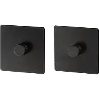 Wenko Adapter Turbo-loc 6,3 X 1,4 Cm mat zwart staal 2-delig - Voor bevestiging van keukenaccessoires Gala zonder boren