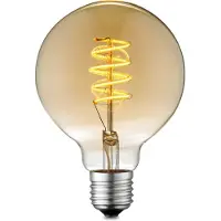 Home Sweet Home Ledfilamentlamp Globe Spiral - Amber - D9,5cm - Dimbaar - Warm Wit - E27 - 4w