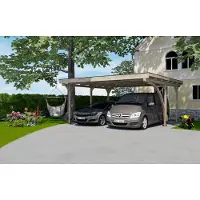 Weka Dubbele Carport 616 A Met Ronde Boog 500x500cm