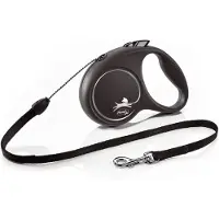 Flexi - Lead Black Design - S - 5m Line - Black - Max12Kg