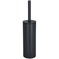 Spirella Luxe Toiletborstel in houder Cannes - zwart - metaal - 40 x 9 cm - met binnenbak - Toiletborstels