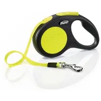 Flexi rollijn new classic neon tape zwart/geel S 5 mtr