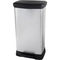 Curver deco bin duo prullenbak 23 liter + 23 liter rechthoekig zilver metallic |