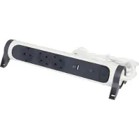 Legrand Steckdosenleiste drehbar 3x Steckdose, USB-A, USB-C, SPD, 1,5m Kabel weiss-schwarz 694508