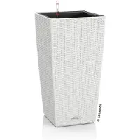 Lechuza CUBICO Cottage 30 - Plantenbak - met uitneembare binnenbak - met bewateringssysteem - ALL-IN-ONE set met LECHUZA-PON - wit