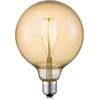 Home Sweet Home Ledfilamentlamp Globe Carbon A - Amber - D12,5cm - Dimbaar - Warm Wit - E27 - 4w