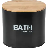 Wenko Badkameropberger Gara - Opbergbox - Met Deksel - Zwart - 14,5x13,5x10,5cm