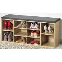 Kesper Schoenenkast met Zitkussen Eikenlook