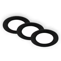Briloner LED inbouwspot Flat-in, set van 3, zwart, Ø 8,6 cm, 3W, neutraalwit