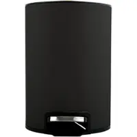 Spirella cosmetische prullenbak, 5 liter, roestvrij staal, met automatische dekselsluiting en binnenbak "Riku", geschikt voor de badkamer. Zachte sluiting, zwarte kleur