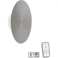 Paul Neuhaus LED-wandlamp Akku Puntua, dimbaar, alu / grijs / zink, Woon-/ Eetkamer, Aluminium, Modern, LED wandlamp