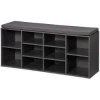 Kesper - Schoenenkast - opbergkast - grijs - met zitkussen - 103.5cm