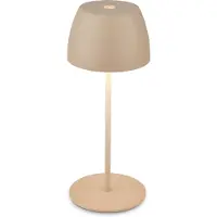 Briloner Serina mini - Tafellamp Oplaadbaar - snoerloze lamp - met touch dimbaar - voor binne en buiten - Ø8 x 20 cm - beige
