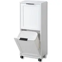 Kesper Keukentrolley Rollwagen inclusief prullenbak, wit, FSC