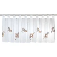 Elbersdrucke Bistro Gordijn 48x140 cm wit-bruin transparant