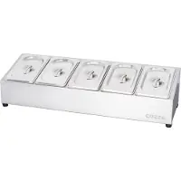 Cozze Topping Station 5 Bakken Inclusief Deksels Zilver