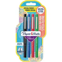 Paper Mate Flair-viltstiften | Medium punt (0,7 mm) | zwarte, blauwe, rode en groene inkt | 4 stuks