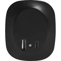 Ledvance Lunetta Edge Sensor 3000K Black | Stopcontact nachtlampje met USB poort type A en C en daglichtsensor