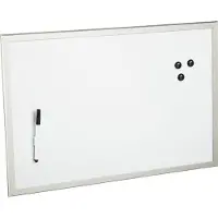 Zeller magnetisch whiteboard/memobord - met grijze rand - 40 x 60 cm - Schoolbord - met stift