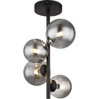 Globo Zwarte plafondlamp Riha 4-lichts