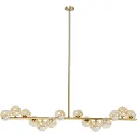 Kare Design hanglamp Scala Balls, dimbaar, messing / goud, Woon-/ Eetkamer, metaal, Design, hanglamp