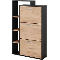 Vicco Orlando Schoenenkantelaar – 80 x 128.3 cm met 3 compartimenten Eik goud/antraciet