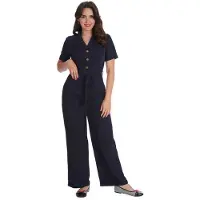 Banned - Pleased As Punch Jumpsuit - L - Blauw