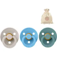 BIBS 3 spenen rond maat 2: Mushroom, Breeze en Island sea + BolleToet speenzakje - fopspenen