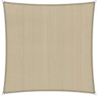 Shadow Comfort Compleet pakket: vierkant 5x5m Neutral Sand inclusief bevestigingsset