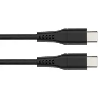 HQ Power HQ-Power USB oplaad- en datakabel, USB 2.0, USB-C naar USB-C , 480 Mbps, vernikkeld, TPE-kabel, geschikt voor laptops, tablets, smartphones met een vermogen van 60 W, zwart, 1 m