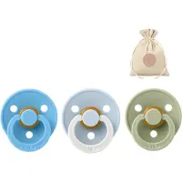 BIBS 3 spenen rond maat 2: Breeze, Sage en Baby blue night + BolleToet speenzakje - fopspenen