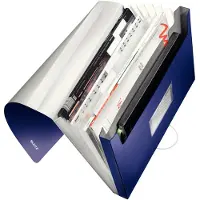 Leitz Style Projectmap A4 - met 6 Uitklapbare Vakken en Elastische Sluiting - voor 280 A4 Vel - Titanium Blauw