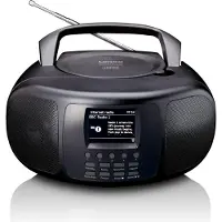 Lenco SCD-6000BK - Draagbare internet radio met DAB+/FM, Bluetooth, CD-speler en groot LCD kleurendisplay - Zwart