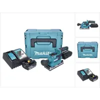 Makita DBO 382 RG1J Akku Schwingschleifer 18 V 93 x 185 mm Brushless + 1x Akku 6,0 Ah + Ladegerät +