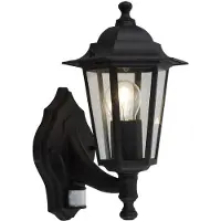 Sencys Wandlamp Madrid Zwart E27 Met Sensor