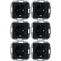 Kopp Athenis wandcontactdozen RA KV inbouw Mat zwart (6 Stuks)