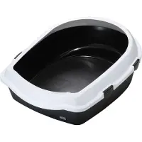 Ebi Space 70 Kattenbak met Rand - Grote Open Kattenbak - Anti-slip Voetjes - 70x56x27cm - Zwart