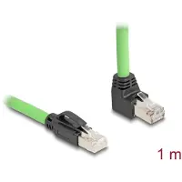 DeLOCK RJ45 Network Cable Cat.6A plug to plug upwards angled SF/UTP suitable for drag chains PUR (TPU) 1 m green