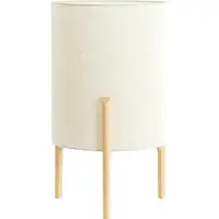 Light & Living Schemerlamp Litto Ø 35cm Houtlook Met Naturel Linnen