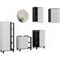 Vicco Badkamermeubelset Karen Antraciet/Wit 6-delig, Model 54720