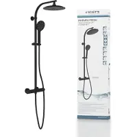 Schutte Regendouche Madura Fresh Hoofddouche Set Opbouw Met Thermostatische Mengkraan Zwart